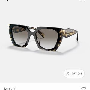 Prada Black and Tortoise Square Sunglasses